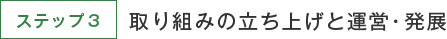 ステップ3　取り組みタイ上げと運営・発展